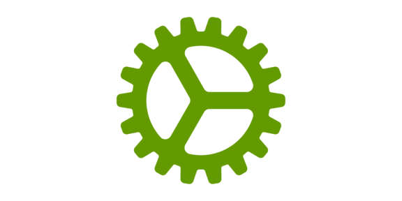 grünes Icon eines Zahnrades