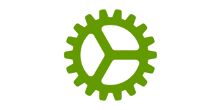 grünes Icon eines Zahnrades